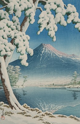 Lot 341 - KAWASE HASUI: CLEARING AFTER A SNOWFALL ON MOUNT FUJI, TAGONOURA BEACH