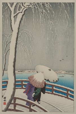 Lot 356 - OHARA KOSON: SNOW AT YANAGIBASHI