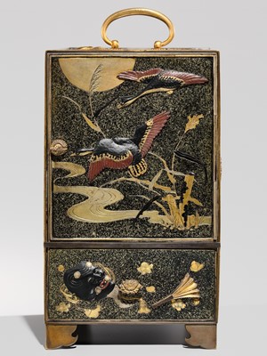 Lot 37 - A SUPERB MIXED METAL KODANSU (SMALL CABINET)