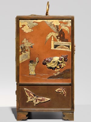 Lot 37 - A SUPERB MIXED METAL KODANSU (SMALL CABINET)