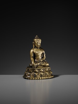 Lot 9 - A COPPER-ALLOY FIGURE OF BUDDHA SHAKYAMUNI, TIBET, 12TH-13TH CENTURY