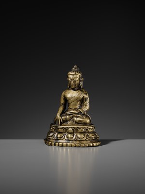 Lot 9 - A COPPER-ALLOY FIGURE OF BUDDHA SHAKYAMUNI, TIBET, 12TH-13TH CENTURY