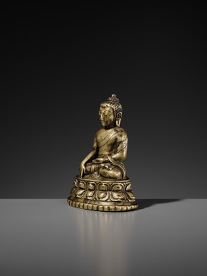Lot 9 - A COPPER-ALLOY FIGURE OF BUDDHA SHAKYAMUNI, TIBET, 12TH-13TH CENTURY