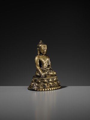 Lot 9 - A COPPER-ALLOY FIGURE OF BUDDHA SHAKYAMUNI, TIBET, 12TH-13TH CENTURY