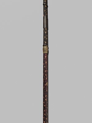 A RARE AND FINE CEREMONIAL IRON JUMONJI YARI (SPEAR)