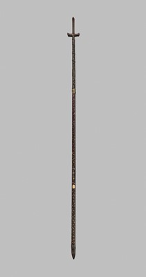 A RARE AND FINE CEREMONIAL IRON JUMONJI YARI (SPEAR)