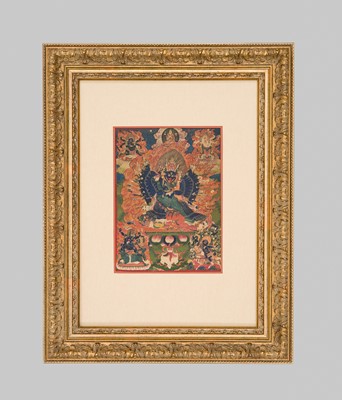 Lot 40 - A THANGKA DEPICTING VAJRABHAIRAVA AND VAJRAVETALI, TIBET, 18TH CENTURY