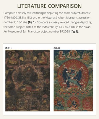 Lot 40 - A THANGKA DEPICTING VAJRABHAIRAVA AND VAJRAVETALI, TIBET, 18TH CENTURY