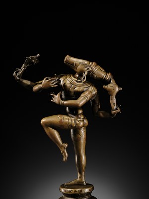 Lot 215 - A RARE AND LARGE SILVER AND COPPER-INLAID BRONZE FIGURE OF VISHNU VARAHA, NORTHEASTERN INDIA, PALA PERIOD, 10TH-12TH CENTURY