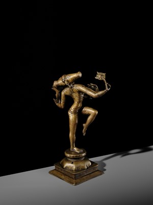 Lot 215 - A RARE AND LARGE SILVER AND COPPER-INLAID BRONZE FIGURE OF VISHNU VARAHA, NORTHEASTERN INDIA, PALA PERIOD, 10TH-12TH CENTURY