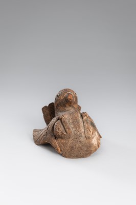 Lot 1251 - AN INDIAN WOOD RELIEF CARVING OF A DOVE, 17TH CENTURY