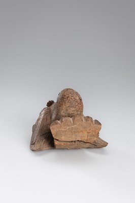 Lot 1251 - AN INDIAN WOOD RELIEF CARVING OF A DOVE, 17TH CENTURY