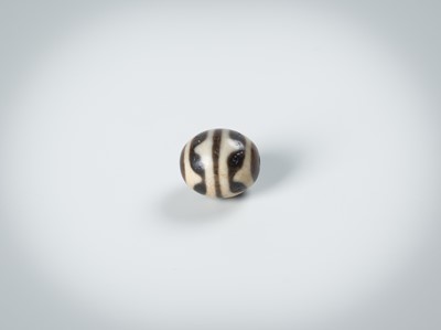 Lot 50 - TWO AGATE CHUNG DZI BEADS