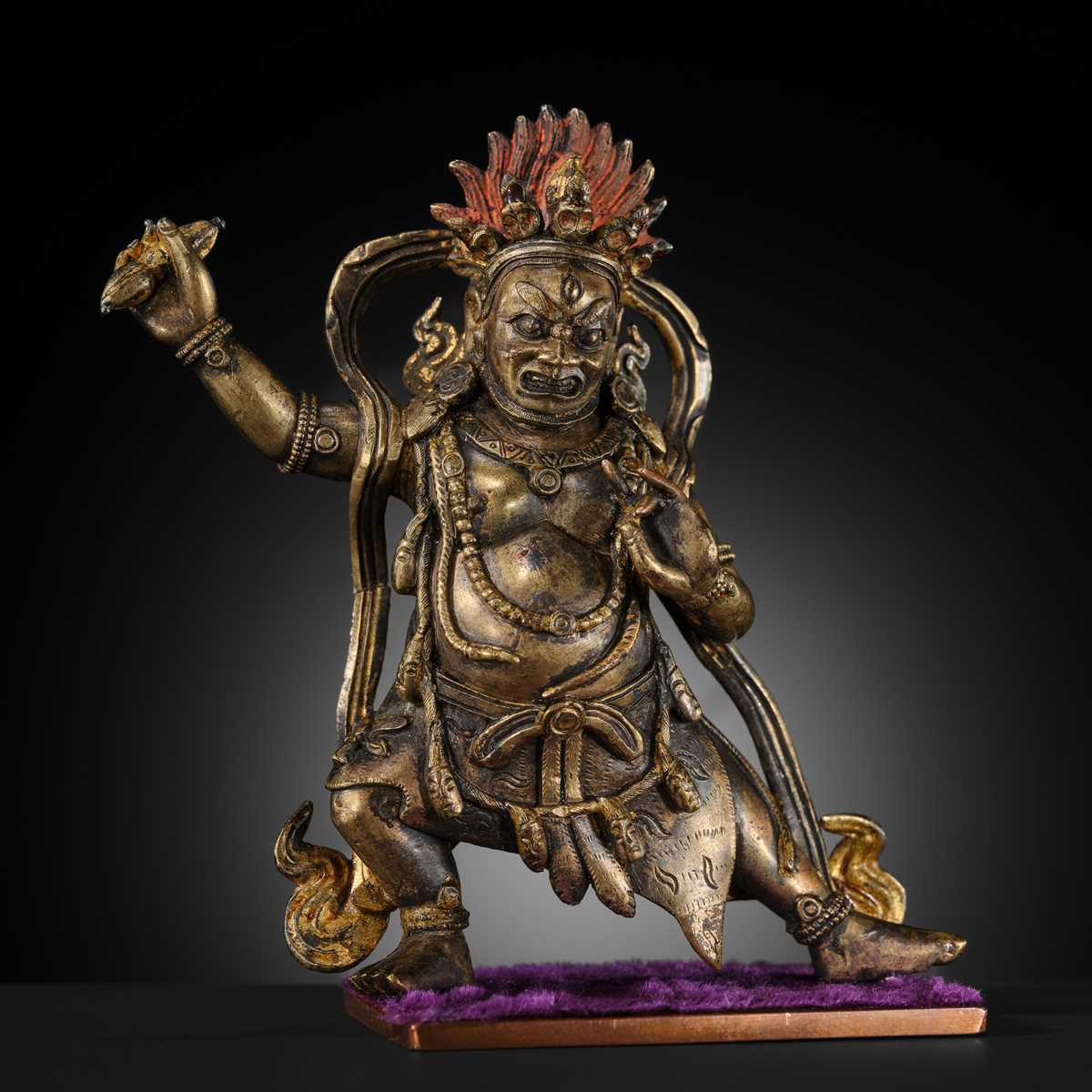 Lot 19 - A SMALL BRONZE FIGURE OF VAJRAPANI, 18TH-19TH CENTURY