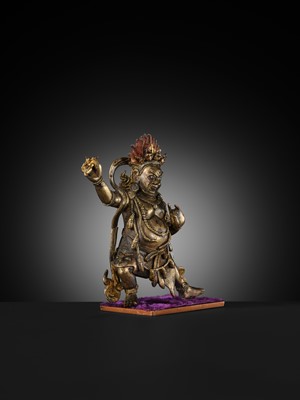 Lot 19 - A SMALL BRONZE FIGURE OF VAJRAPANI, 18TH-19TH CENTURY
