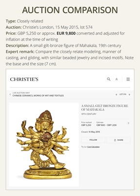 Lot 22 - A GILT-BRONZE FIGURE OF SHADBHUJA MAHAKALA, 18TH-19TH CENTURY
