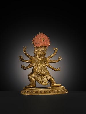 Lot 15 - A FINE BRONZE FIGURE OF HAYAGRIVA, 18TH CENTURY
