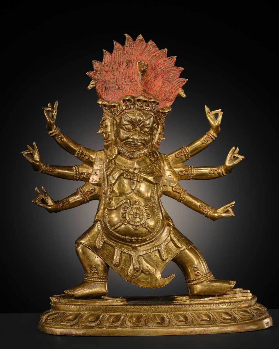 Lot 15 - A FINE BRONZE FIGURE OF HAYAGRIVA, 18TH CENTURY