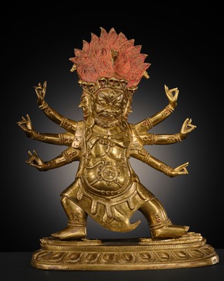 Lot 15 - A FINE BRONZE FIGURE OF HAYAGRIVA, 18TH CENTURY