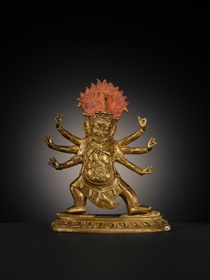 Lot 15 - A FINE BRONZE FIGURE OF HAYAGRIVA, 18TH CENTURY
