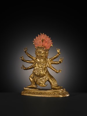 Lot 15 - A FINE BRONZE FIGURE OF HAYAGRIVA, 18TH CENTURY