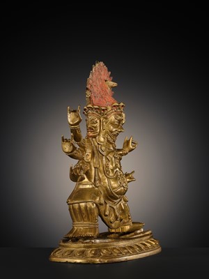 Lot 15 - A FINE BRONZE FIGURE OF HAYAGRIVA, 18TH CENTURY