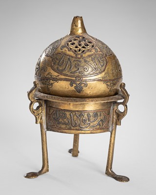 Lot 1292 - A MAMLUK REVIVAL INCENSE BURNER