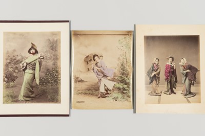 Lot 711 - A GROUP OF THREE HAND-TINTED PHOTOGRAPHS, c. 1880