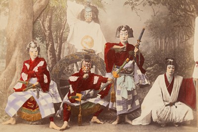 Lot 710 - A PHOTOGRAPH TITLED ‘A THEATRICAL PERFORMANCE’, STUDIO OF KUSAKABE KIMBEI