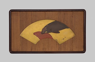 Lot 20 - KATSURA MITSUHARU: A FINE MIXED-METAL PLAQUE DEPICTING CARPS