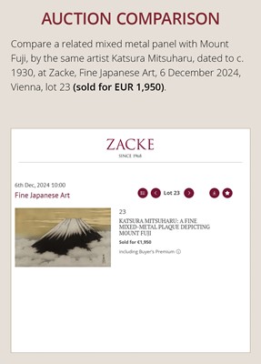 Lot 20 - KATSURA MITSUHARU: A FINE MIXED-METAL PLAQUE DEPICTING CARPS