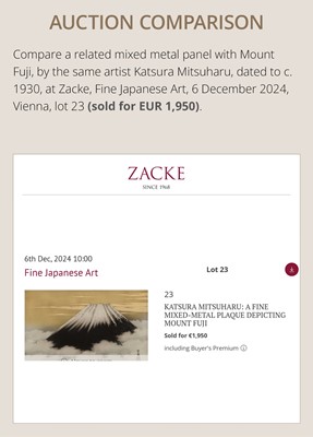 Lot 22 - KATSURA MITSUHARU: TWO FINE MIXED-METAL PLAQUES WITH A PEONY AND CHRYSANTHEMUM