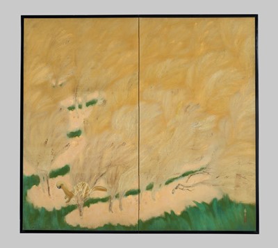 Lot 318 - OYA SHUNREI: WEASEL IN A PLANTED FIELD