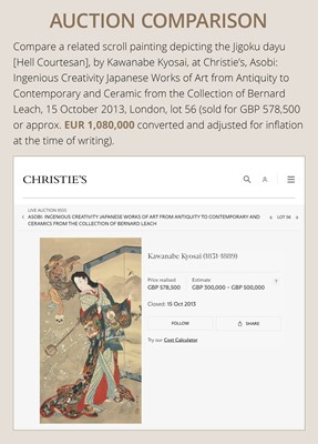 Lot 337 - KAWANABE KYOSAI: SAMURAI’S SKELETON HOLDING A HEAD