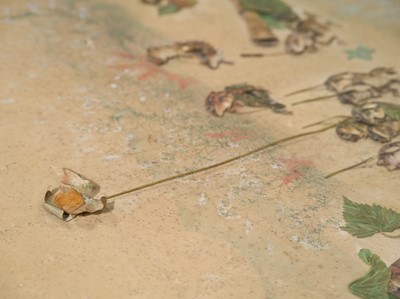 Lot 306 - OSAWA NAMPO: A HUMOROUS OSHI-E (PADDED SILK) PAINTING DEPICTING A FROG DAIMYO PROCESSION