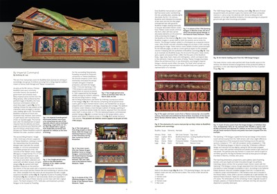Lot 50 - A SET OF SIX FINELY PAINTED INNER COVER PANELS FROM THE 1794 QIANLONG KANGYUR IN MANCHU SCRIPT