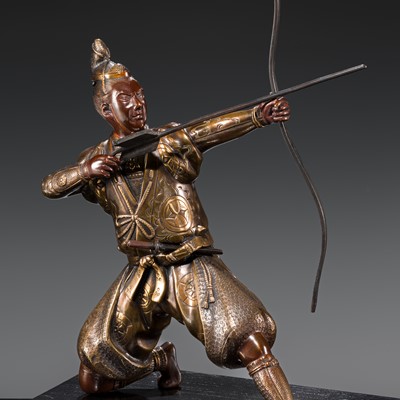 Lot 9 - MIYAO: A BRONZE FIGURE OF AN ARCHER