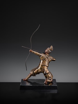 Lot 9 - MIYAO: A BRONZE FIGURE OF AN ARCHER