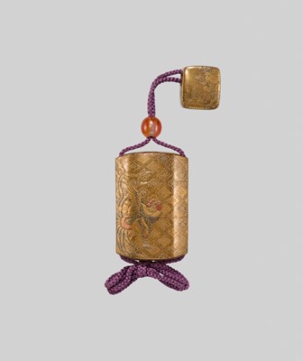 Lot 39 - KAJIKAWA BUNRYUSAI: AN EXQUISITE AND RARE MINIATURE TWO-CASE LACQUER INRO WITH A HO-O (PHOENIX)