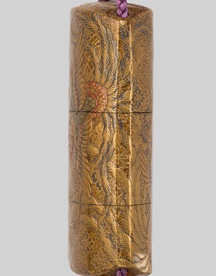 Lot 39 - KAJIKAWA BUNRYUSAI: AN EXQUISITE AND RARE MINIATURE TWO-CASE LACQUER INRO WITH A HO-O (PHOENIX)