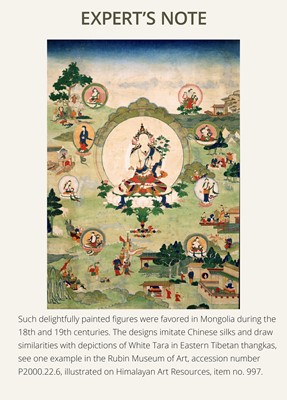 Lot 24 - A GILT AND POLYCHROME DRY LACQUER FIGURE OF TARA, 18TH-19TH CENTURY