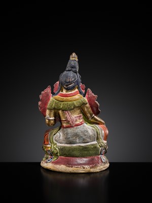 Lot 24 - A GILT AND POLYCHROME DRY LACQUER FIGURE OF TARA, 18TH-19TH CENTURY