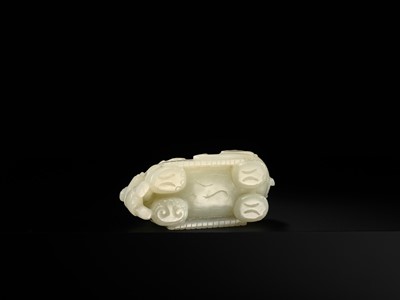 A WHITE JADE ‘ELEPHANT AND BOYS’ GROUP, 18TH-19TH CENTURY