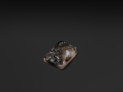 A GILT-INSCRIBED SUZHOU AGATE PENDANT, DATED 1804