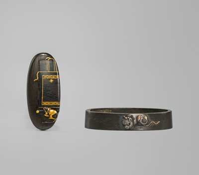 A FINE NARA SCHOOL SHIBUICHI ‘CAT AND RAT’ FUCHI AND KASHIRA