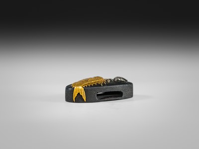 Lot 593 - SUZUKI HIROTSUGU: A SUPERB ISHIGURO SCHOOL ‘AQUATIC LIFE’ MITOKOROMONO SET (KOZUKA, FUCHI, AND KASHIRA)