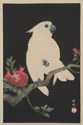 Lot 1381 - OHARA KOSON: COCKATOO AND POMEGRANATE