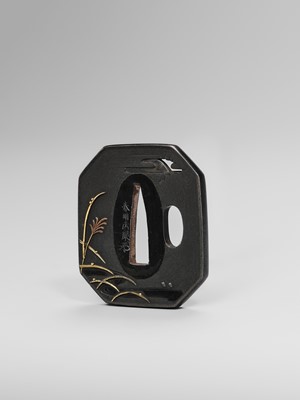 HARUAKI: A FINE ‘TANUKI HARA NO TSUZUMI’ SHAKUDO NANAKO TSUBA, WITH TOKUBETSO KICHO (ESPECIALLY PRECIOUS) NBTHK CERTIFICATE