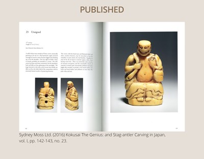 Lot 76 - A LARGE AND UNUSUAL SOLID WALRUS TUSK NETSUKE OF GAMA SENNIN