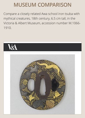 A VERY RARE ‘EUROPEAN LEATHER’ AWA SCHOOL IRON TSUBA